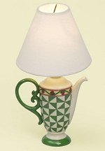 Jim Shore Teapot Lamp Green